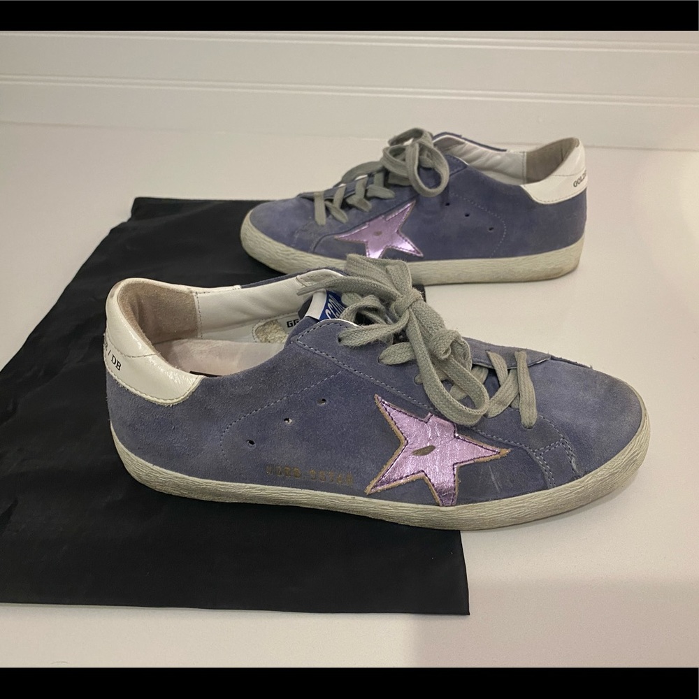 Golden goose super star blue suede size 6